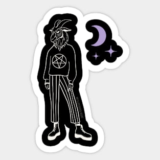 Baphomet Grunge Girl Sticker